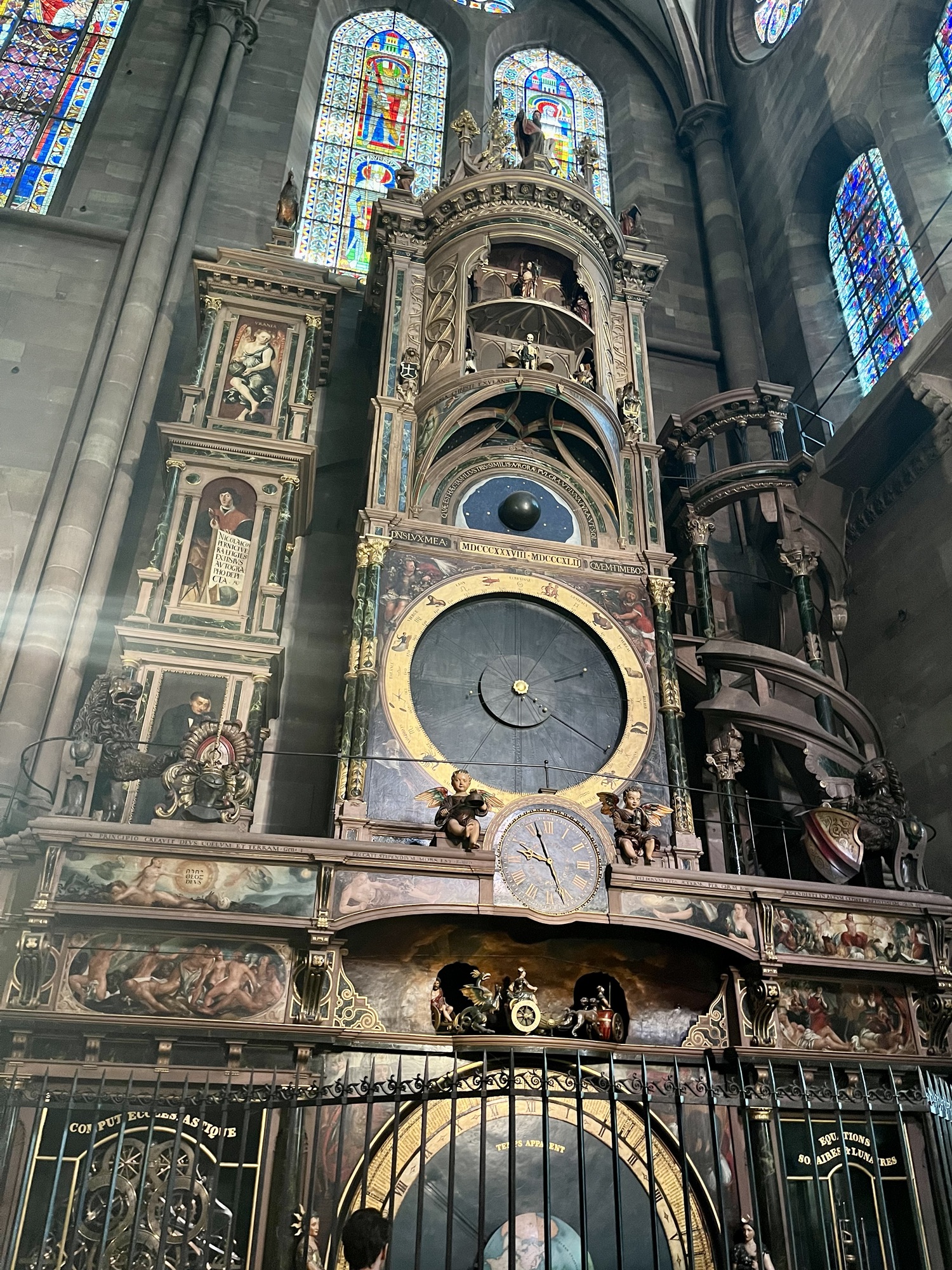 Astronomical Clock inside Notre Dame Cathedral in Strasbourg France