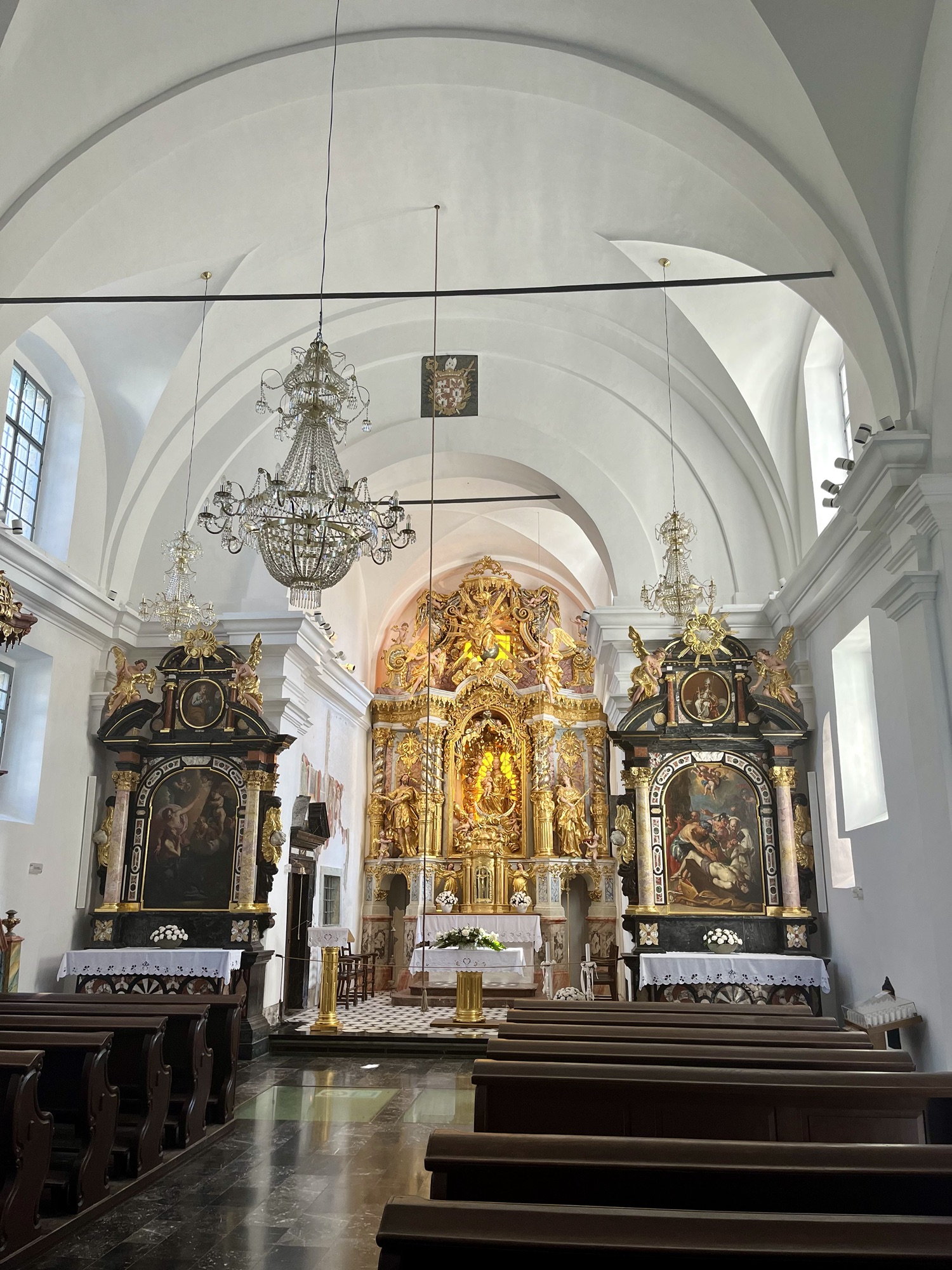 inside church on island of Lake Bled