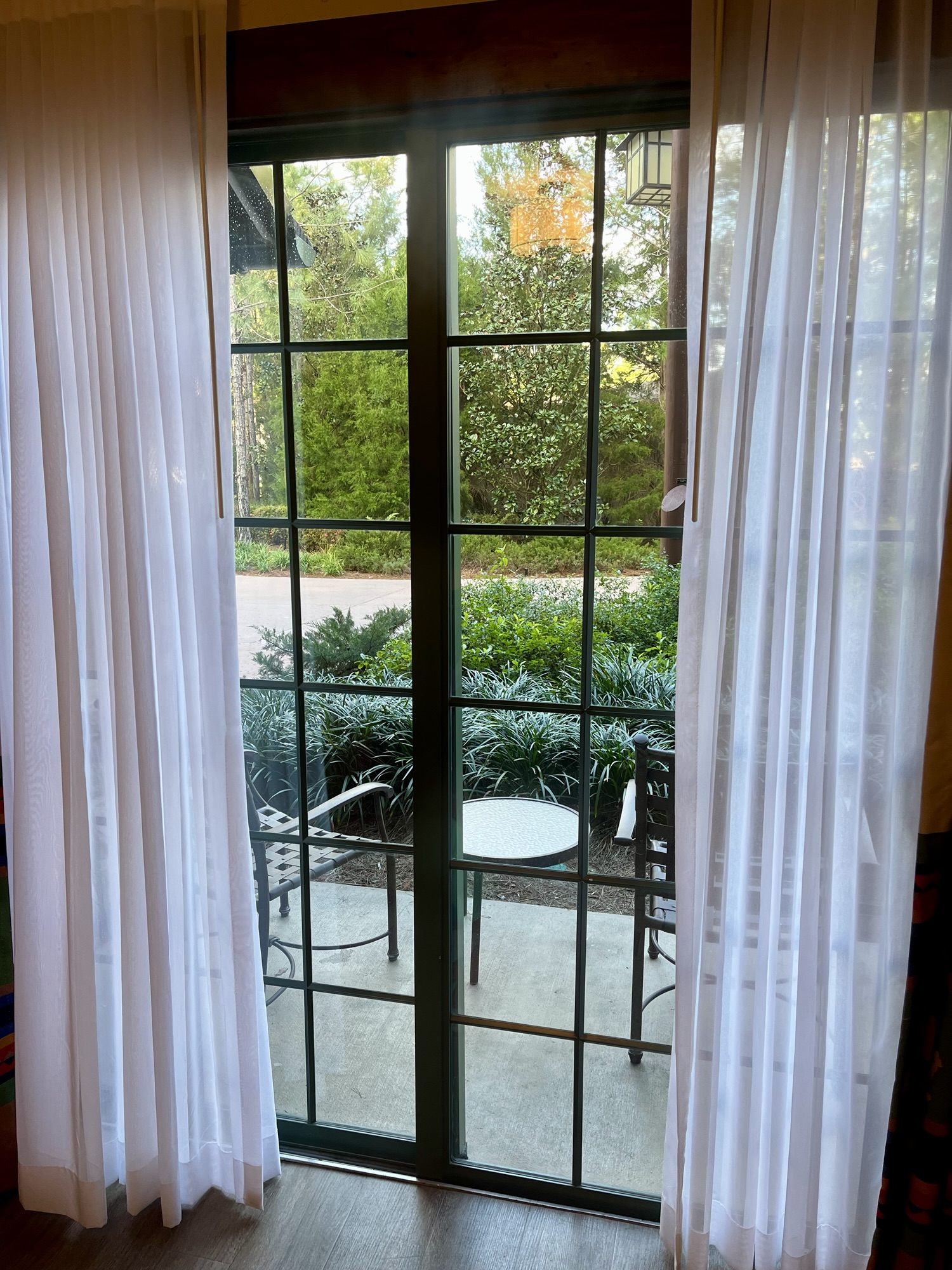 view of hotel room balcony at Disney's Wilderness Lodge