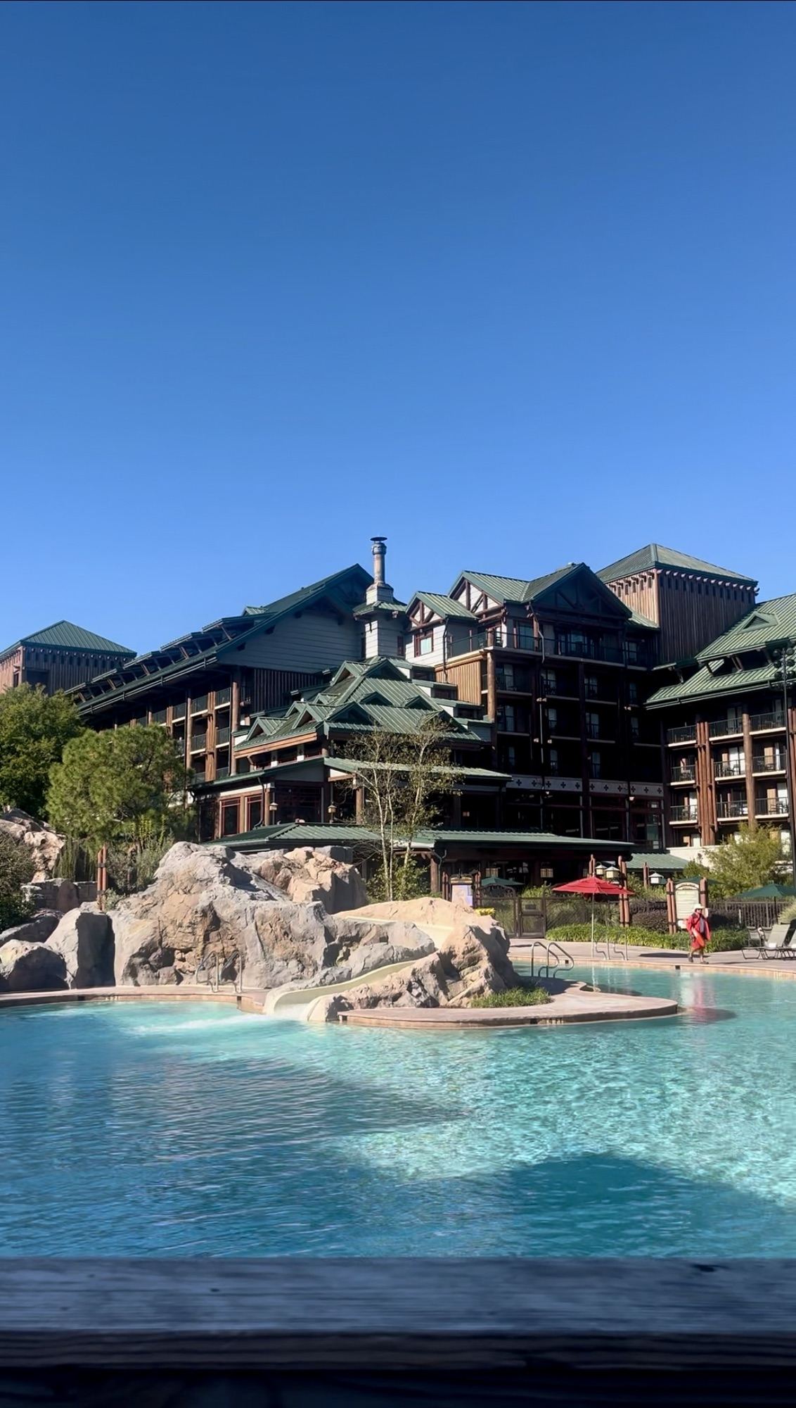 view of pool at Wilderness Lodge Resort in Disney World