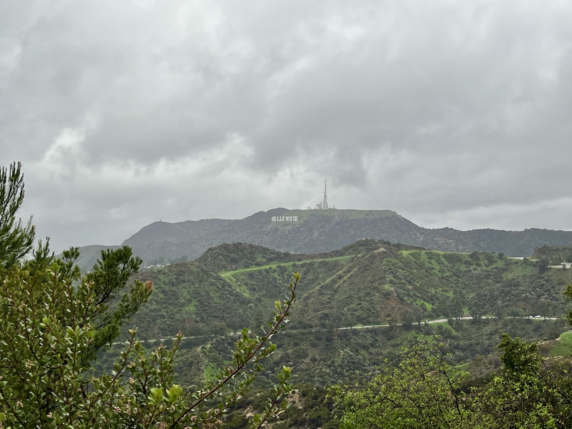 View of the Hollywood sign in Los Angeles