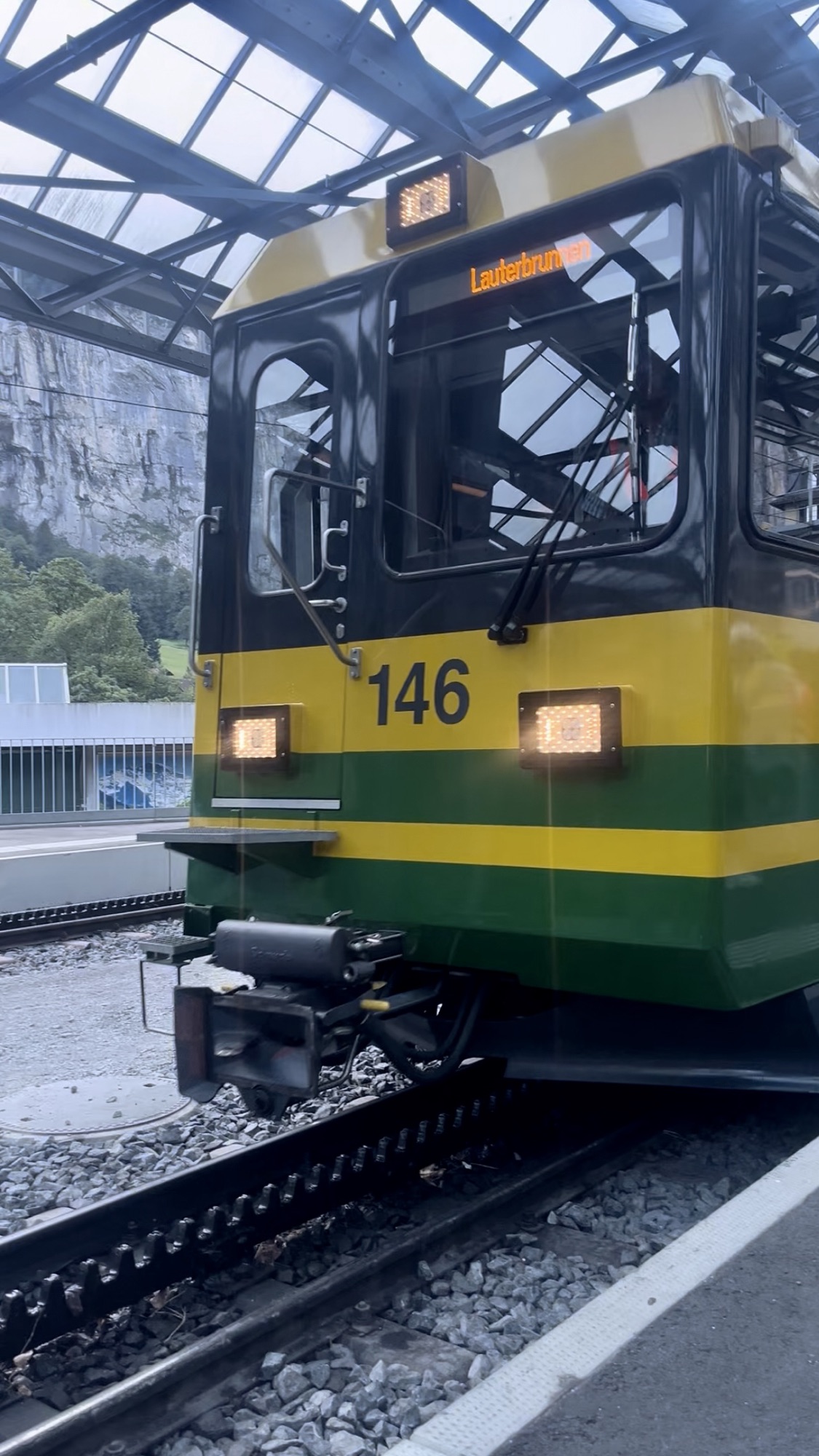 train near Lauterbrunnen Switzerland